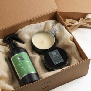 Kit Presente Anywhere | 2 Velas Portáteis + Home Spray Preto