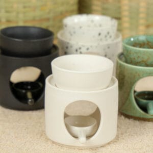 Rechaud Cerâmico para Wax Melt Basalto – Preto Fosco